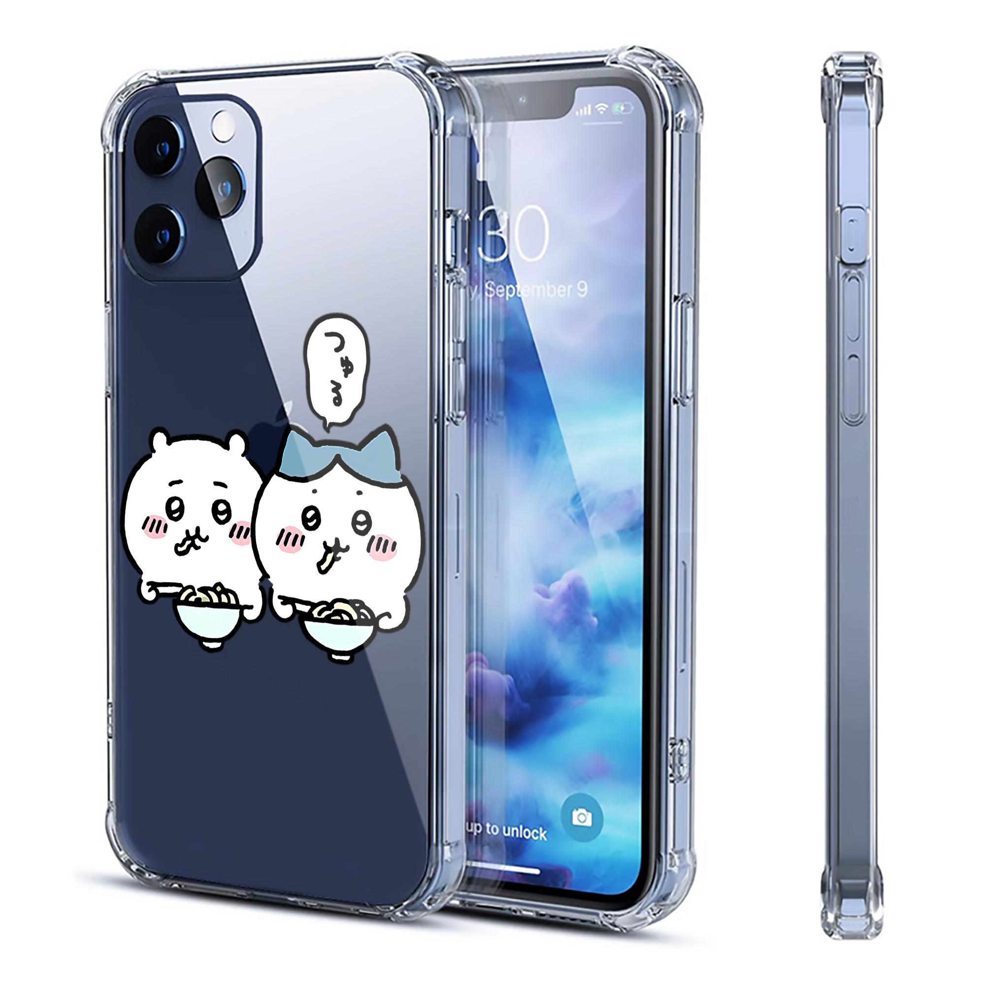 （画像用） ちいかわ ハチワレ Chii-kawa hachiware 【iPhone 12シリーズ対応】透明スマホケース（クリアソフトケース）